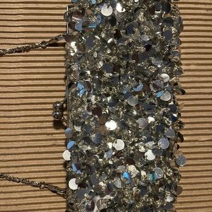 Silver sequin evening bag